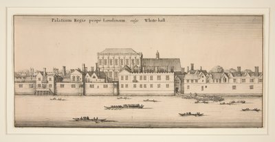 Whitehall sett fra elven av Wenceslaus Hollar