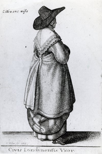 Kone til en borger av London, 1643 av Wenceslaus Hollar