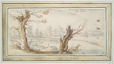 Piletrær ved elven Rur av Wenceslaus Hollar
