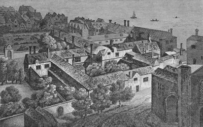 Winchester House, Southwark, ca. 1649, fra tårnet til St. Saviours, c1812, 1912 av Wenceslaus Hollar