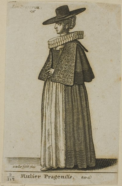 Kvinne fra Praha av Wenceslaus Hollar