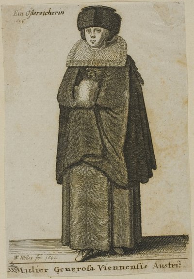 Kvinne fra Wien av Wenceslaus Hollar