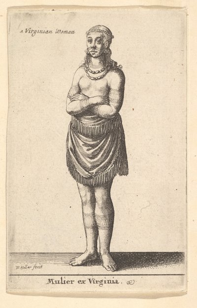 Kvinne fra Virginia, ca. 1643. av Wenceslaus Hollar