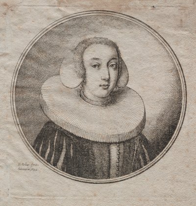 Kvinne med en Millstone Ruff av Wenceslaus Hollar