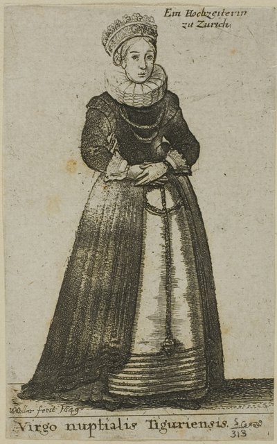 Zürich kvinne i brudekjole av Wenceslaus Hollar