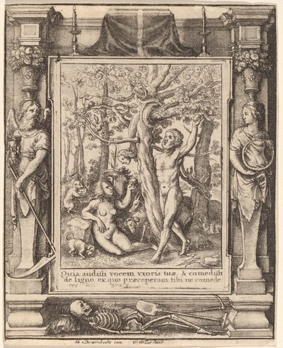 Edens hage av Wenceslaus Hollar after Hans Holbein the Younger after Abraham van Diepenbeeck