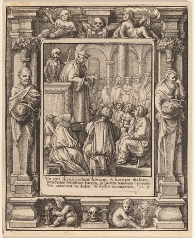 Predikant av Wenceslaus Hollar after Hans Holbein the Younger after Abraham van Diepenbeeck