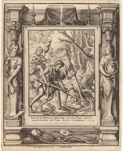 Når Adam Delved av Wenceslaus Hollar after Hans Holbein the Younger after Abraham van Diepenbeeck