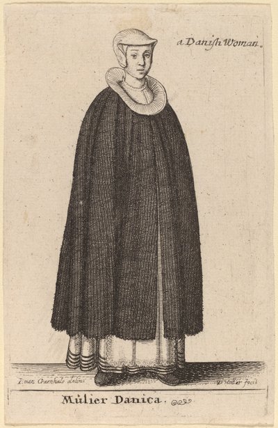 En dansk kvinne av Wenceslaus Hollar after Hendrik J. van Craenhals