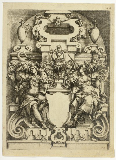 Fantastisk arkitektur, plate 36 (senere 44 og 125) fra Architectura av Wendel Dietterlin