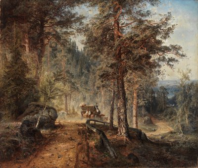 Road in Tavastland En varm sommerdag, 1860. av Werner Holmberg