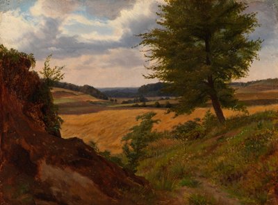 Tre i åkerlandskap, studie av Werner Holmberg