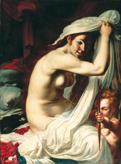 Venus og Amor av Werner Jacobsz van den Valckert