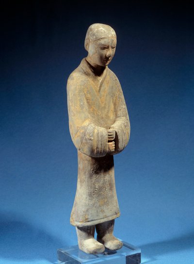 Kinesisk kunst: Dame gir tilbud; gravterrakotta fra Han-tiden (antikk). Paris, Musee Cernuschi av Western Han Dynasty Chinese School