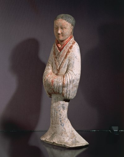 Dame i stående stilling (terrakotta) av Western Han Dynasty Chinese School