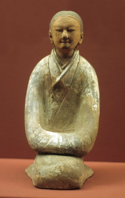 Kvinne sitter på hælene, 206 f.Kr.-8 e.Kr av Western Han Dynasty Chinese School