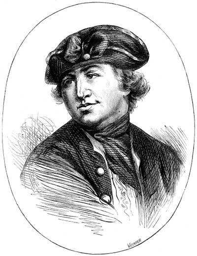 Commodore Robert Hopkins, amerikansk sjøkommandør, fra et trykk fra 1776, c1880 av Whymper