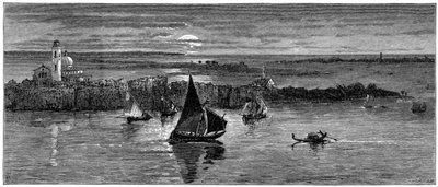 Ser ut mot havet fra Venezia, 1800-tallet. av Whymper