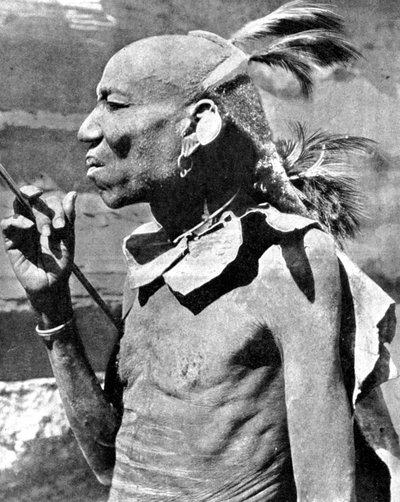 En stammemann fra Turkana, Kenya, Afrika, 1936. av Wide World Photos