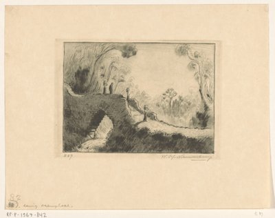 Bro ved Marga på Bali The Bridge (original tittel) av Wijnand Otto Jan Nieuwenkamp (signed by artist)