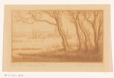 View of Edam (original tittel) av Wijnand Otto Jan Nieuwenkamp (signed by artist)