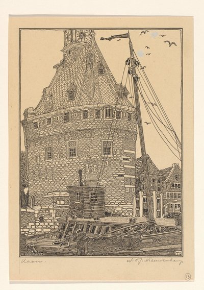 Hovedtårnet i Hoorn av Wijnand Otto Jan Nieuwenkamp (signed by artist)