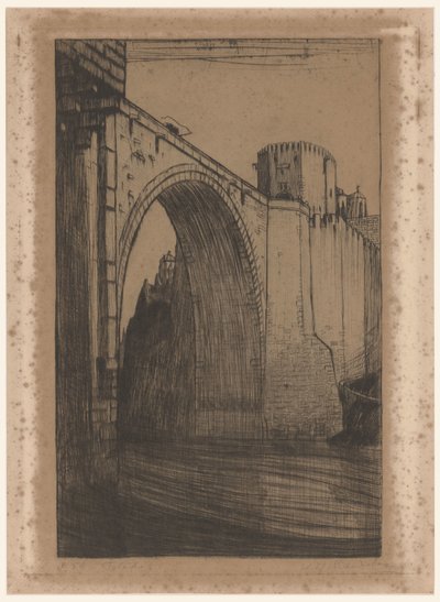 Alcantara-broen over Taag i Toledo Toledo, de oude brug (original tittel) av Wijnand Otto Jan Nieuwenkamp (signed by artist)