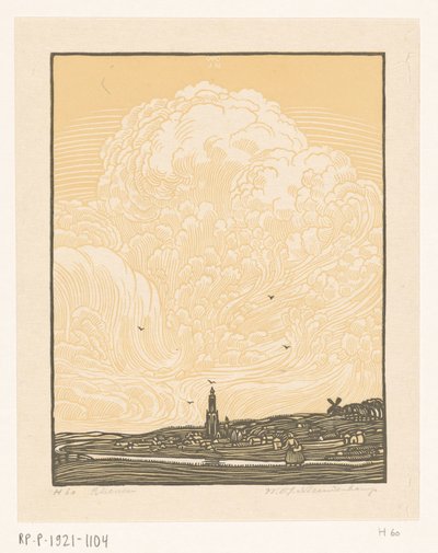 Rhenen (original tittel på objekt) av Wijnand Otto Jan Nieuwenkamp (signed by artist)