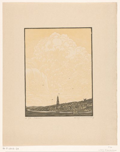 Rhenen (original tittel på objekt) av Wijnand Otto Jan Nieuwenkamp (signed by artist)
