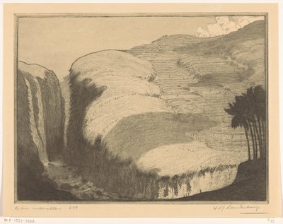 To fossefall i Gianyar på Bali De to fossene (original tittel) av Wijnand Otto Jan Nieuwenkamp (signed by artist)