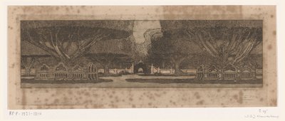 Waringin-trær i hagen til sultanens palass i Jogyakarta I palasset til sultanen (original tittel) av Wijnand Otto Jan Nieuwenkamp (signed by artist)