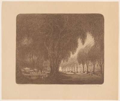 Weltevreden (original tittel på objekt) av Wijnand Otto Jan Nieuwenkamp (signed by artist)