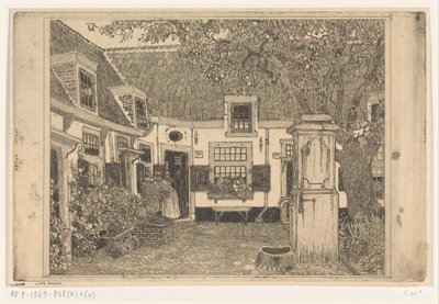 Hofje van Loo i Haarlem Den fredelige gårdsplassen (originaltittel) av Wijnand Otto Jan Nieuwenkamp