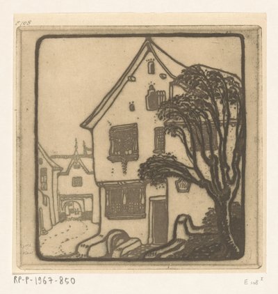 Gate i en by ved Mosel På Mosel (original tittel) av Wijnand Otto Jan Nieuwenkamp