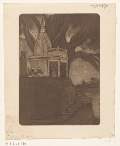 Tempel i Benares om natten Sunset, Benares (original tittel) av Wijnand Otto Jan Nieuwenkamp