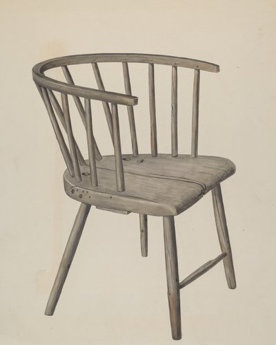 Håndlaget lenestol, ca. 1937. av Wilbur M Rice