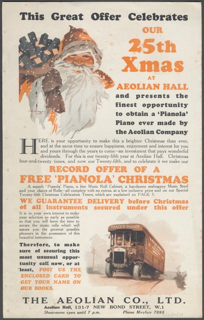 Aeolian Company Pianolas, 1920-tallet av Wilfred Fryer