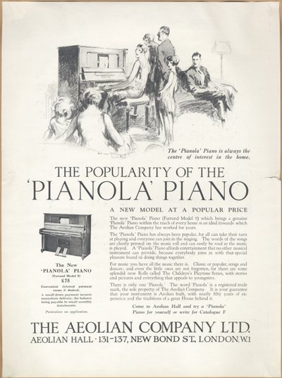 Aeolian Company Pianolas, 1920-tallet av Wilfred Fryer