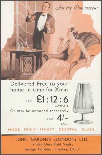 John Gardner Cystal Glassware, 1920-tallet av Wilfred Fryer