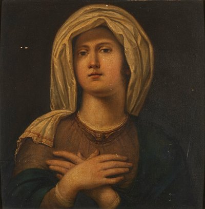 Portrett av en Sybil (olje på panel) av Wilhelm (attr.to) Schadow