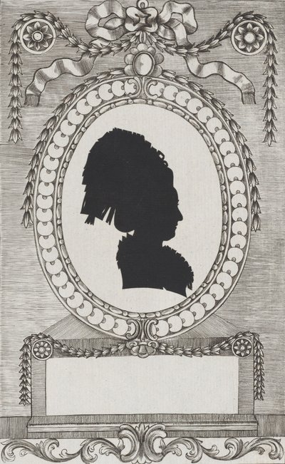 Silhuett av grevinne Enzenberg, Stiftsfraulein, 1784-1834. av Wilhelm Ackermann