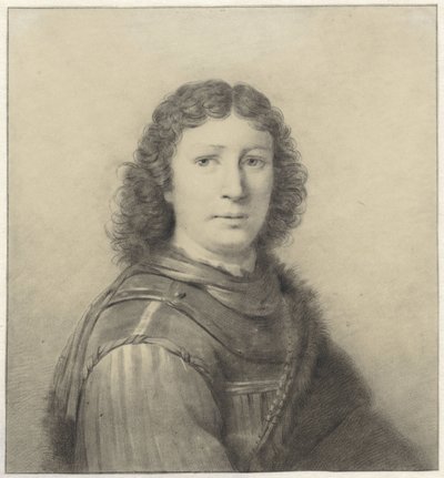 Portrett av en ung mann med krage og kjede av Wilhelm Adrian Netscher