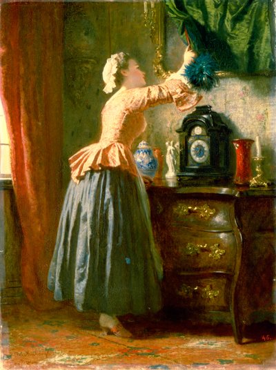 En hushjelp, 1800-tallet. av Wilhelm Amberg