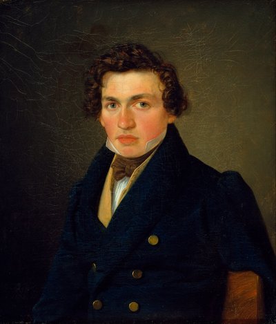 Portrett av en ung mann. av Wilhelm Bendz