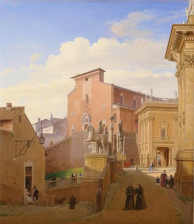 Santa Maria Maggiore Aracoeli i Rom. 1831 av Wilhelm Brücke