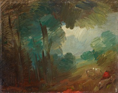 Skoglandskap med kyr og bønder av Wilhelm Busch