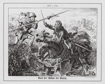 Karl den modige i slaget ved Nancy av Wilhelm Camphausen