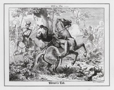 Døden til den tyske poeten og soldaten Theodor Koerner som forfulgte franskmennene ved Gadebusch av Wilhelm Camphausen