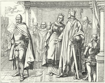 Ernest II, hertug av Schwaben, før kong Conrad II av Tyskland etter å ha gjort opprør mot ham av Wilhelm Camphausen