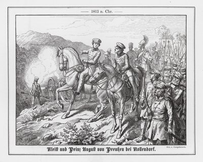 Feltmarskalk Kleist og prins Augustus av Preussen ved Nollendorf, slaget ved Leipzig av Wilhelm Camphausen
